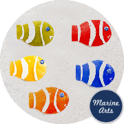 8551A - Capiz Assorted Clown Fish - 65mm - Single Drilled Hole